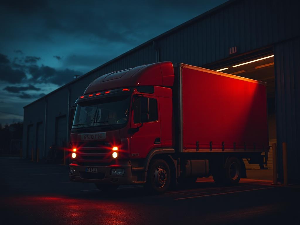 26-foot box truck backed into a warehouse loading dock — HDL dispatch service for box truck owner-operators